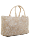 Bottega Veneta Alabastre Woven Intrecciato Wool Leather Cabat Tote
