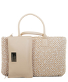 Bottega Veneta Alabastre Woven Intrecciato Wool Leather Cabat Tote