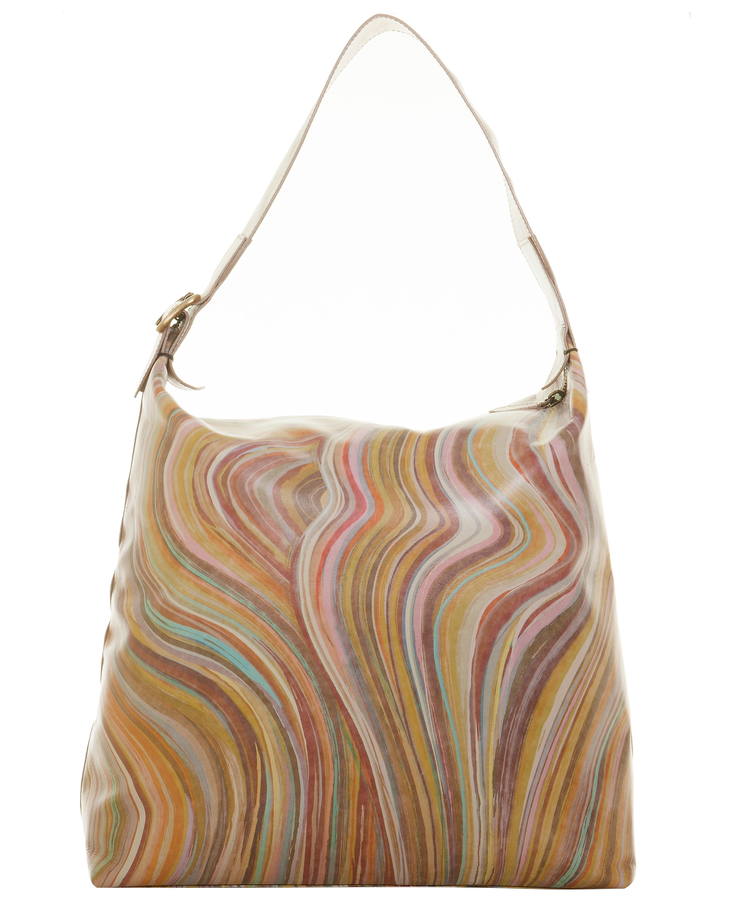 Paul Smith Swirl Print Leather Hobo Bag
