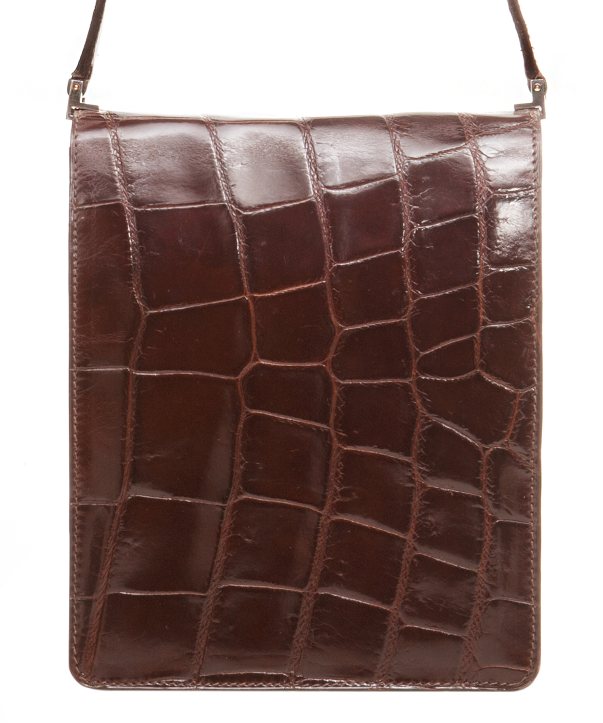 PIERRE CARDIN | Woven Embossed Leather Tote Bag - Dark Tan