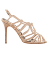 Manolo Blahnik Nude Lizard Leather Strappy Sandal