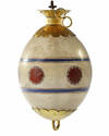 A GILDED AND ENAMELED OTTOMAN GLASS HANGING EGG ORNAMENT, EGYPT OR SYRIA, 19TH CENTURY