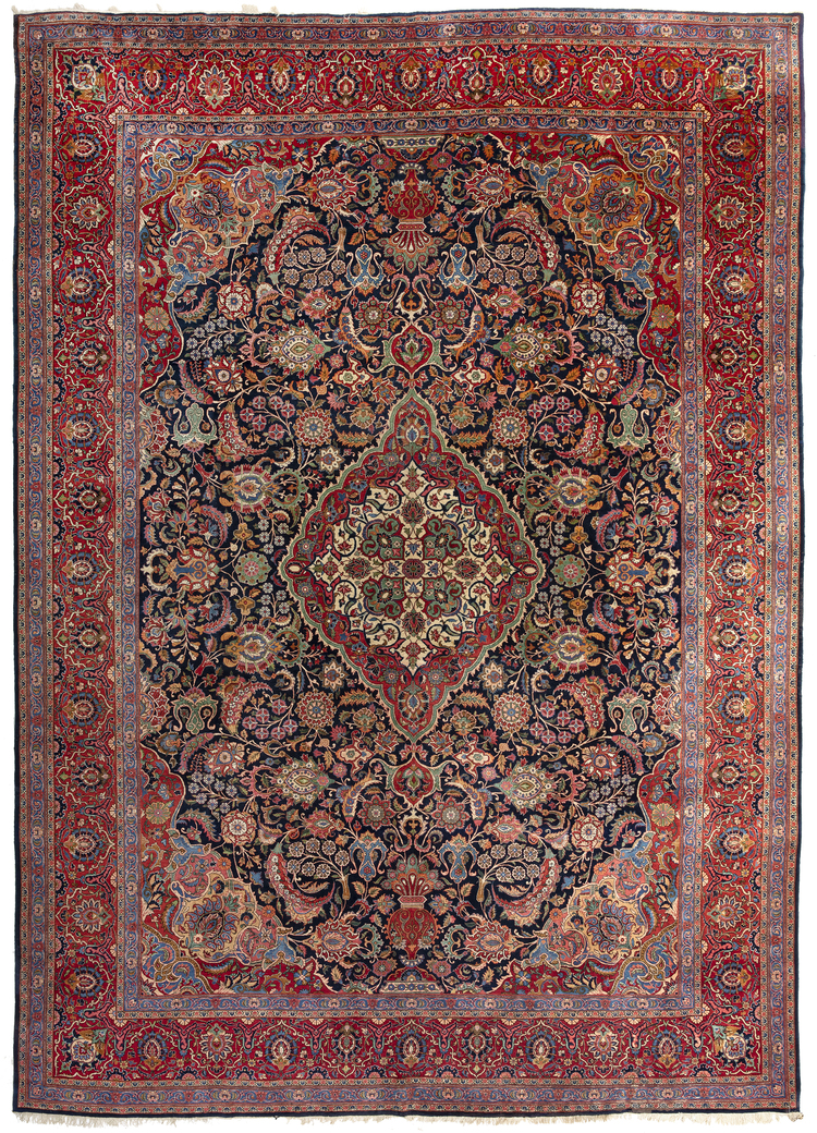 A LARGE KASHAN DEBIR SANAI CARPET, IRAN, 1920
