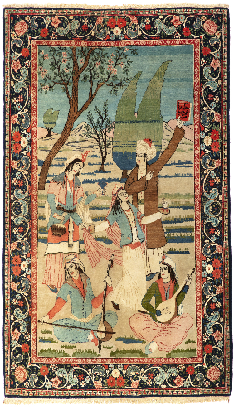 A PICTURAL KASHAN RUG, IRAN, 1930
