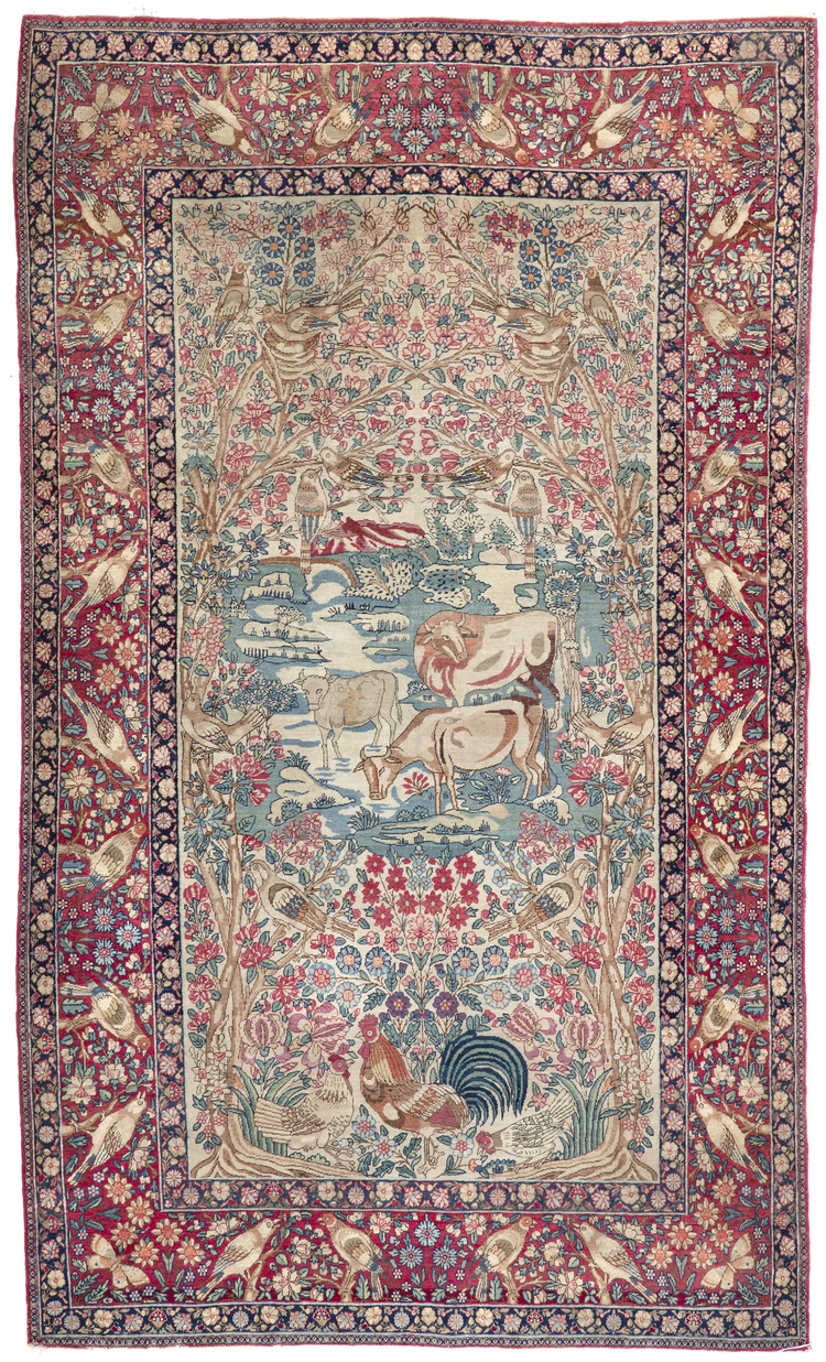 A KIRMAN SHAH PICTURAL RUG, IRAN, 1900