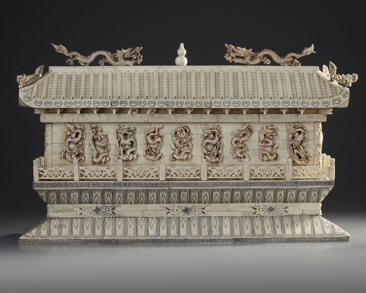 A CHINESE BONE CARVED TEMPLE, 20TH CENTURY