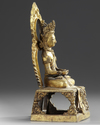 A CHINESE GILT BRONZE SEATED FIGURE OF BUDDHA AMITAYUS