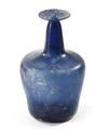 A LARGE NISHAPUR BLUE GLASS BOTTLE, PERSIA, 10TH CENTURY