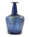 A LARGE NISHAPUR BLUE GLASS BOTTLE, PERSIA, 10TH CENTURY
