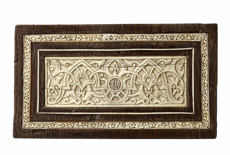 A WOOD PANEL WITH BONE INLAY, NORTH OF AFRICA OR SPAIN, 13TH -14TH CENTURY STYLE