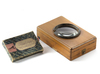 VICTORIAN MAGNIFYING BOX WOOD MONOSCOPE MAGNIFIER GLASS VIEWER, 19TH CENTURY