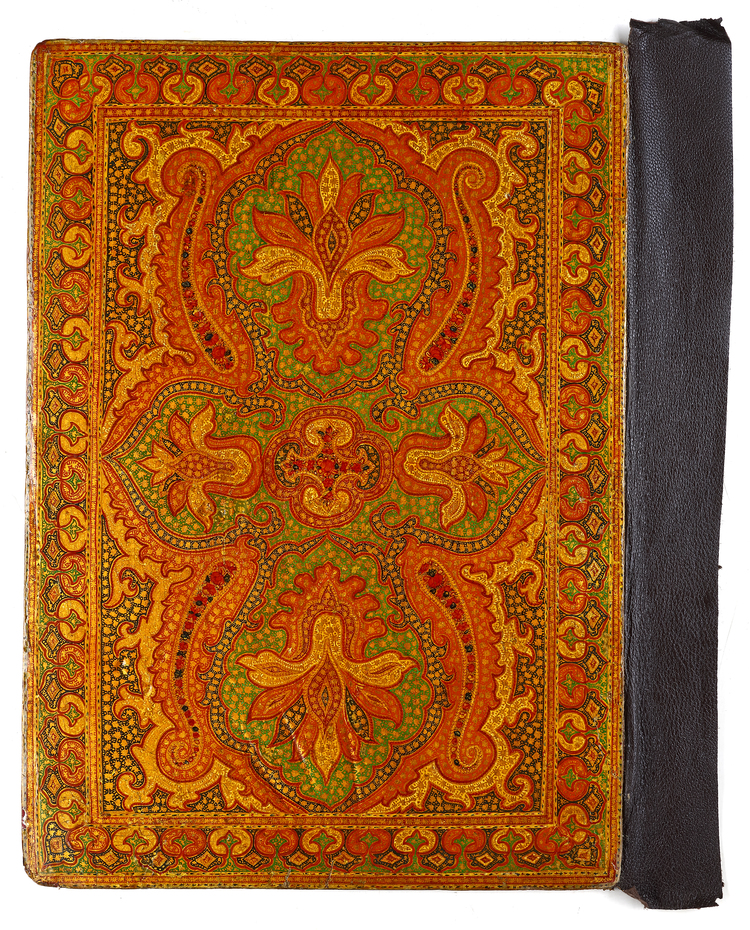 A Polychrome Lacquer Book Binding Qajar Persia 19th Century