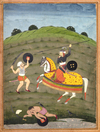 A PRINCE ATTACKED BY THIEVES, OUDH SCHOOL, NORTH INDIA, 19TH CENTURY