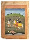 A PRINCE ATTACKED BY THIEVES, OUDH SCHOOL, NORTH INDIA, 19TH CENTURY