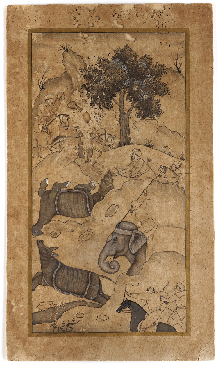 THE CAPTURING OF WILD ELEPHANTS, INDIA, RAJASTHAN, 18TH CENTURY