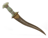 A MUGHAL CARVED JADE-HILTED DAGGER (KHANJAR) WITH WATERED-STEEL BLADE, INDIA, 19TH-20TH CENTURY