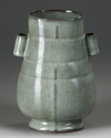 A CHINESE GU-TYPE CRACKLE GLAZED HU-VASE, QING DYNASTY (1644-1911)