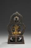 A gilt bronze seated figure of Buddha Amitayas