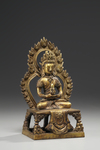 A gilt bronze seated figure of Buddha Amitayas