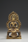 A gilt bronze seated figure of Buddha Amitayas