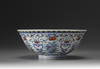 A doucai-decorated flower spray bowl