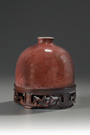 A Chinese peach bloom-glazed beehive water pot