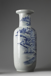 A Large Chinese Blue and White Rouleau Vase