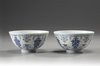 A pair of doucai bowls