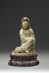 A soapstone figure of Guanyin