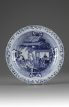A Large Blue and White Dish