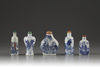 Five  porcelain Snuff Bottles