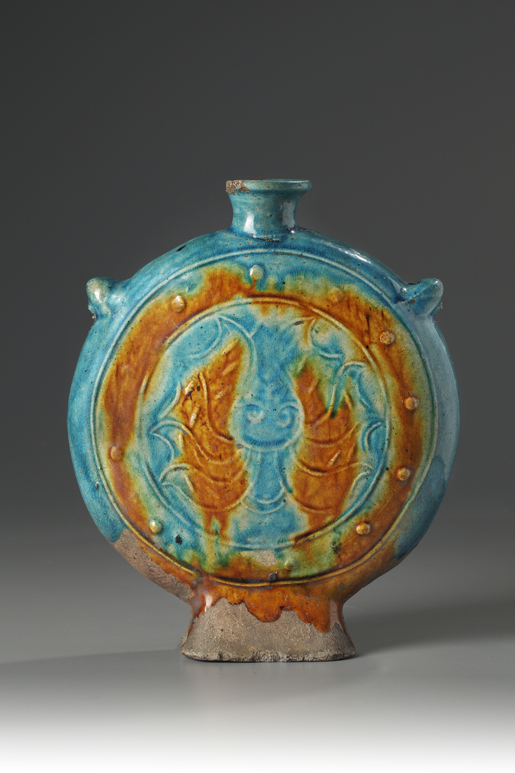 A Chinese earthenware Moonflask
