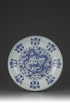 A Chinese Blue and White Dragon Dish