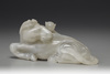 An agate sculpture of a horse and monkey