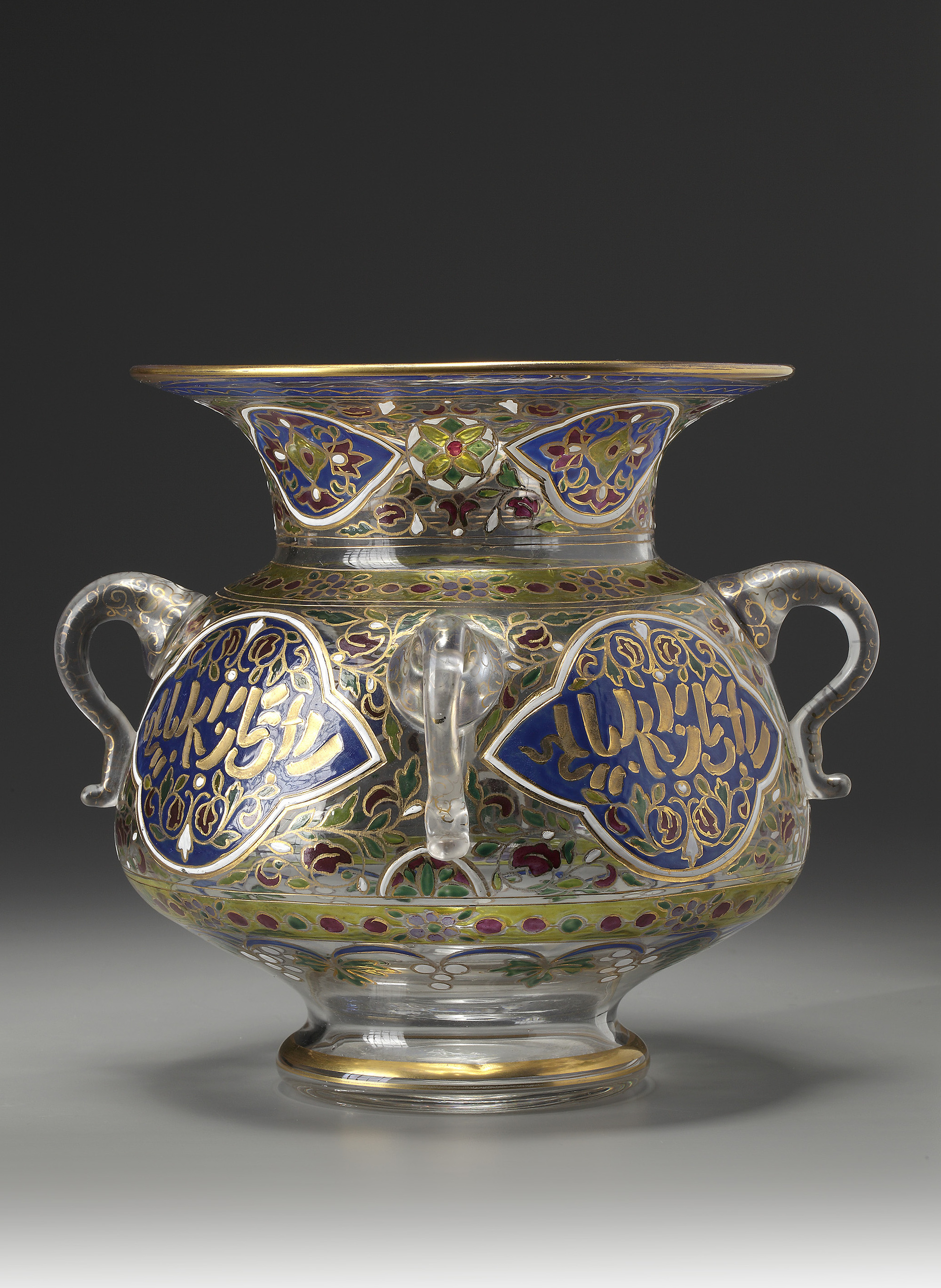 A Mamluk Style Enamelled And Gilt Glass Mosque Lamp