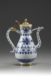 An ormolu-mounted blue and white ewer