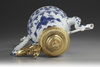 An ormolu-mounted blue and white ewer