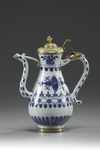 An ormolu-mounted blue and white ewer