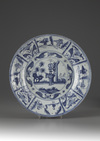 A blue and white Kraak porselein dish