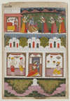 An illustration of Krishna with Five Milkmaids