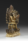 A gilt-bronze figure of Vajrabhairava and Vajra Vetali