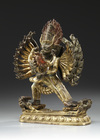 A gilt-bronze figure of Vajrabhairava and Vajra Vetali