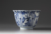 A Blue and White Crow Cup