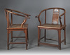 A Pair of Elmwood Horseshoe-back Armchairs