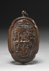 A Chinese Pear Wood Tobacco Box