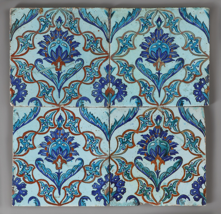 Four Iznik Pottery Tiles