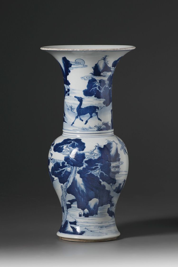 A Blue and White Yen-Yen Vase