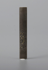 Shibuichi katakiri-bori kozuka, ox and bokudo