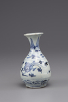 A blue and white vase