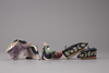 Two pairs of lotus shoes and one pair of shoes from the Miao tribe